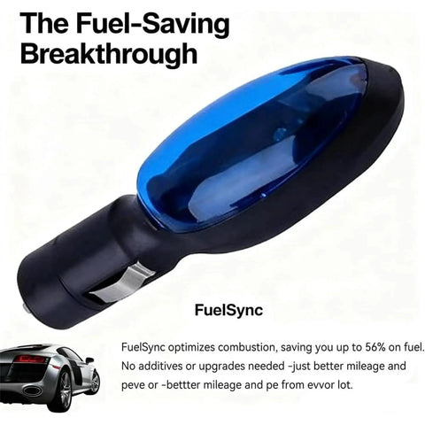 Plug In Gas Saver Fuel Device 3 Pack To Maximize Fuel Economy And Save Cash At The Pump shown unplugged black and blue device