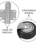 Heavy Duty Gate Support Caster Wheel With Spring Shock Absorption System for yard gates, easy installation and universal wheel