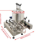 Heavy Duty Smooth Operator Double Nozzle Paste Filling Machine Stainless Steel Piston with 50L hopper and 8mm nozzle