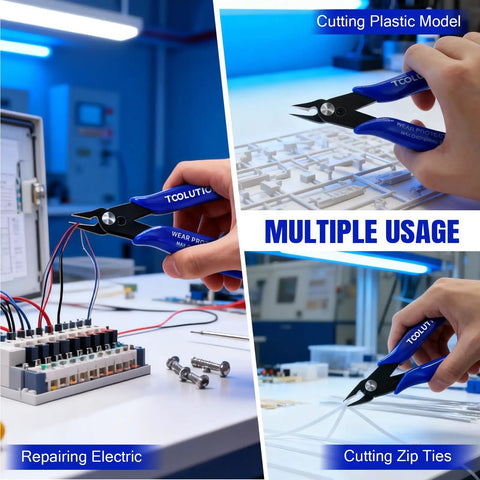 Micro Flush Cutters 5 Pack Small Wire Cutters Snips Pliers Nippers Side Cutter Diagonal Cutting For Zip Ties Craft Electronics