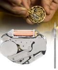Dope Three Hand Quartz Watch Movement 2035 Replacement close-up with metal components for DIY watch repair