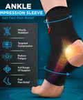 Unisex Ankle Support Brace For Sprained Ankle, Stabilizer Sleeve For Women And Men, Achilles Tendonitis Wrap, Black, Size L XL