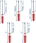 Beefy Chrome Vanadium U Type Screwdriver Set With Rock Solid Magnetic Tips And No Nonsense Tamper Resistant Safety Pin Bits For Precision Tech Repair Projects, five screwdrivers of varying lengths shown.