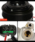 Heavy Duty AC Compressor Assembly With Clutch For Kia Forte 2022 2023 2024 showcasing top, connector, and fitting details.