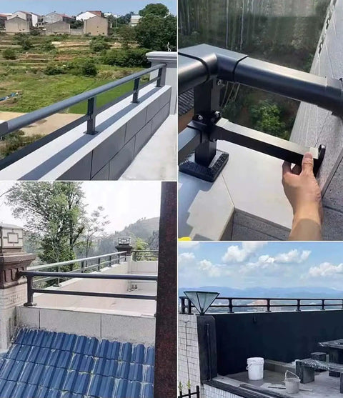 Heavy Duty Balcony Railing Fence Extender Topper No Sweat Privacy Screen Weather Tough Outdoor Barrier installed on rooftop