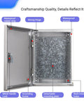 Heavy Duty Stainless Steel Outdoor Electrical Junction Box Waterproof Weatherproof Enclosure For Rugged Environments Pro Grade Corrosion Resistant Rainproof Dustproof Protection Easy Access And Durable Construction, open