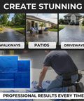 Slate Texture Concrete Stamps 24x24 Inches Pro Grade Durable Polyurethane Rigid Mats for patios, driveways, and walkways.
