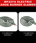 Electric Range Burner Element Replacement Set For 8-Inch MP21YA And 6-Inch MP15YA Fast Heat Up And Even Cooking Durable Nickel Molybdenum
