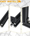 Ten Pack 2020 Series 2 Hole 90 Degree Inside Corner Bracket Kit For Aluminum Extrusion 6mm Slot Black L Corner Brackets installed