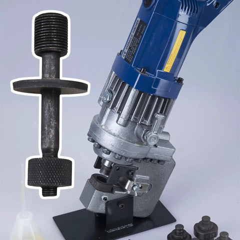 Hydraulic Drive Draw Stud Kit With Gasket Punches And Knockout Punches For Precise Hole Making 20x10mm Set in use on metal
