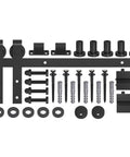 6.6 Foot Sliding Barn Door Hardware Kit With Upgraded Two Point Screw Fixation Modular Track Heavy Duty For Single Door 36 To 40 Inches Wide Smooth Quiet Sliding And Easy To Install components, including screws and tracks