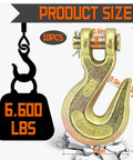 Ten Pack Heavy Duty Chain Hooks Forged Grade 70 Grab Hooks Three Eighths Inch for Truck Trailer Rigging Crane and Boat