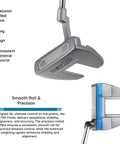 Precision view of putter from Women Gold TP 11-Piece Complete Golf Club Set Right Hand Petite, showcasing milled face design.