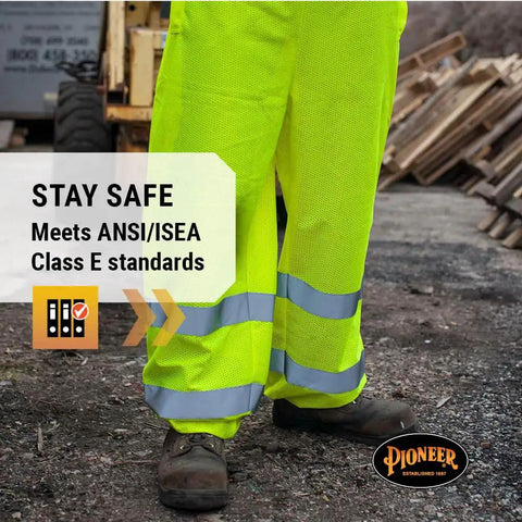 Straight Up The Ultimate High Visibility Reflective Safety Pants For Men And Women Featuring Cool Airflow Mesh For Sweltering Construction Grinds And Traffic Work All Day No Sweat Ease, ANSI compliant with reflective bands.