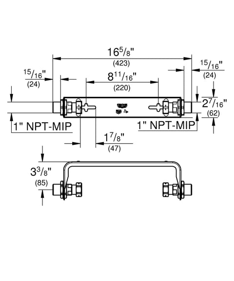 Diagram of Sense Guard Wall Mounting Set For Water Leak Detection And Auto Shutoff, compatible with 1 inch pipes