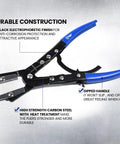 SMOTIVEPRO 3-piece ratcheting hose pinch-off pliers set with blue handles for automotive clamps (8/10/12 in)