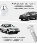 Wheel Studs And Lug Nuts Set M12x1.25 For Subaru Outback Legacy Forester 2 Sets Must Have Gear OEM Compatible, showing cars and parts