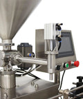 Automatic Servo Filling Machine For Pastes And Liquids Features Plug N Play Setup And No Sweat Operation Delivers Rock Solid Precision For honey jam peanut butter sauces 100 to 1000 ml range close-up of stainless steel nozzle and control panel.