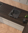 Kitchen countertop with Wide 32 Inch By 354 Inch Textured Dark Wood Vinyl Film Peel And Stick, dark wood grain finish