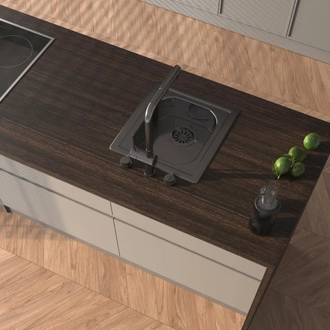 Kitchen countertop with Wide 32 Inch By 354 Inch Textured Dark Wood Vinyl Film Peel And Stick, dark wood grain finish