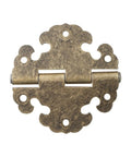 Vintage Round Flower Hinge Kit For Jewelry Boxes And Small Cabinets Rock Solid Zinc Alloy Build decorative hinge with ornate design
