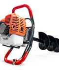 Gas Powered Earth Auger Post Hole Digger With 62cc Two Stroke Engine And 3 Drill Bits 3 Inch 5 Inch And 8 Inch Plus 3 Extension Rods 24 Inch