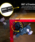 Roto-Mount 360 Degree Rotating Bench Mount For Vises, Grinders, And Notchers with attachments and quick-release tool system.