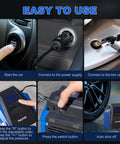 Steps to use 12V Car Tire Inflator Portable Air Compressor with Digital Pressure Gauge and Emergency LED Light