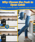 man demonstrating Push To Open Cabinet Latch Set Heavy Duty Touch Latch Magnetic Spring Release for sleek kitchen look