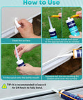 Image showing the use of Non Leveling RV Roof Sealant 2 Pack Non Sag Lap Sealant For Roofs White Waterproof Caulking on surfaces.