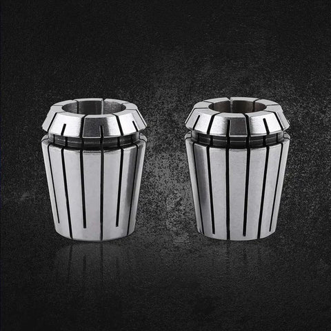 Premium 9-Piece Spring Collet Set 2-20mm For CNC Milling And Lathe With High Precision 65Mn Steel collets in silver finish.