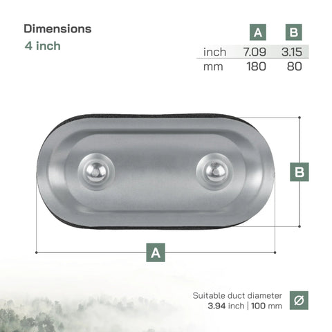 Vent Systems 4-inch round duct access door, galvanized steel with rubber gasket and knob