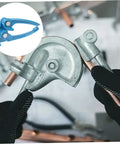 Heavy Duty Carbon Steel Conduit Bender Tool For 1/8 3/16 And 1/4 Inch Manual Hand Tube Bending in use with precision angle markings.