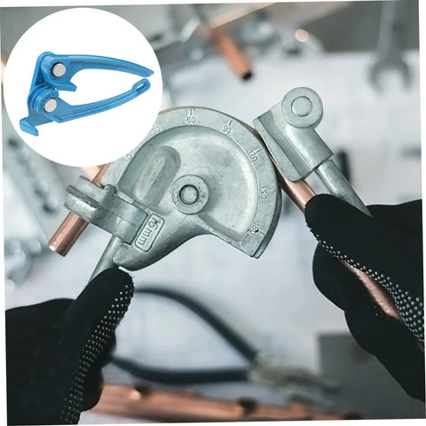 Heavy Duty Carbon Steel Conduit Bender Tool For 1/8 3/16 And 1/4 Inch Manual Hand Tube Bending in use with precision angle markings.
