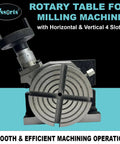 4 Slot T Base Rotary Table For Milling Machines With 4 Inch Diameter horizontal and vertical use for small metalworking projects