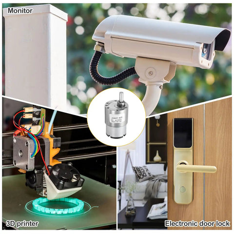 12V Beefy Torque DC Gear Brushless Motor With Micro Speed Reducer used in CNC, laser cutters, monitoring, 3D printing, and door locks