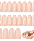 Gel Finger Cots Set 20 Piece Silicone Finger Protectors Comfy Breathable Caps For Eczema Wounds Cracking Blisters Arthritis Pain Relief