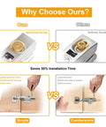 Comparison of spiral-cam screw vs ordinary screw for 2 Pack Full Overlay Soft Close Cabinet Hinges For Frameless European Kitchens Clip On 35mm Cup 3D Adjustment Concealed Door Hinges Nickel Plated Finish Easy Tool Free Installation