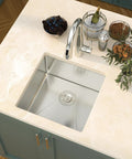 Undermount Kitchen Sink 23x18 Inch Stainless Steel 16 Gauge Single Bowl 10 Inch Deep T304 Food Grade with counter view
