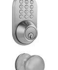 Keyless Entry Electronic Touchpad Deadbolt And Passage Knob Combo Satin Nickel No Fuss Install With 6 User Codes Adjustable Backset