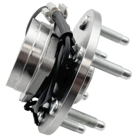 Front Wheel Bearing Hub Assembly Fits 1999 To 2007 4WD AWD Trucks And SUVs Including Silverado Tahoe Suburban Express 1500 Yukon Sierra Savana Escalade ABS 6 Lug Heavy Duty Replacement side view