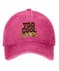 Too Cool For First Grade Beach Baseball Hat For Women Breathable Cotton Dad Cap With Adjustable Strap in pink, front view