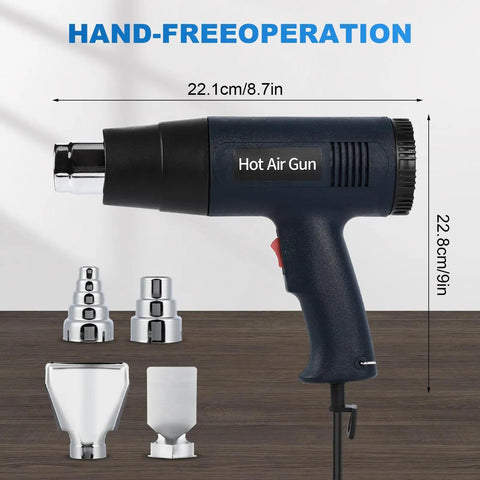 Powerful 1800W Heat Gun For Crafting With Adjustable 122F To 1202F Temperature, Ultra Long 5.25Ft Cord, Stand And Power Cord Included