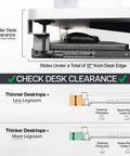Under Desk Keyboard Tray With Pull Out Platform Extra Sturdy C Clamp Mount Big 33 Inch Wide By 11 Inch Deep Slide Out Tray