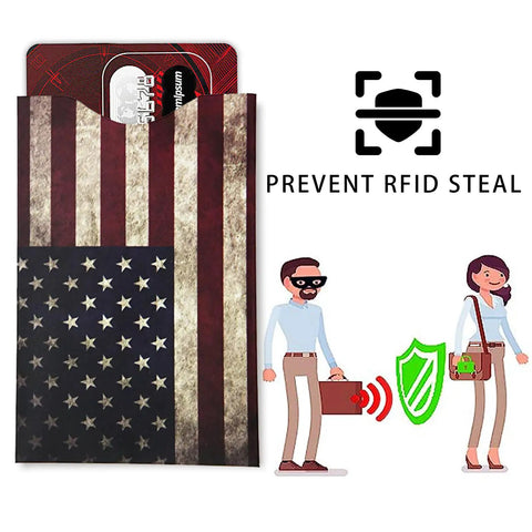 RFID Blocking Card Sleeves Set With Ten Pieces And Five Unique Designs For Identity Theft Protection On The Go Slim Side Load Travel Case