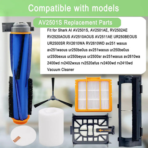 Replacement Parts Kit For AI Vacuum Models AV2501S AV2511AE AV2610WA RV2502AE RV2400WD includes brushes, filters, and cover