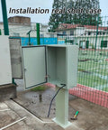 Lock Down Your Plug With This Heavy Duty EV Charger Cover Lock Box Built Solid With Rust Proof Galvanized Steel To Keep Cords Organized And Weather Tight For Zero Hassle Daily Drives, installed outdoor box.