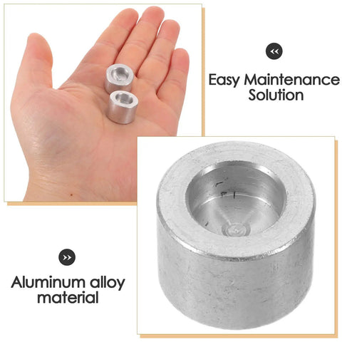 2 Piece Adjustable Cam Chain Tensioner For Cruiser Motorcycle Fine Thread Extender shown in hand, aluminum alloy material, easy maintenance solution.