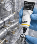 Silicone O Ring Lubricant Grease For O Rings And Seals High Viscosity Formula being applied to machinery with precise tools