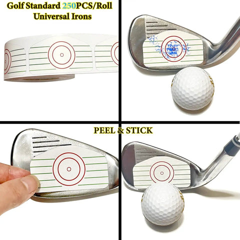 Golf Impact Tape Labels 250 Pcs Roll For Swing Training Irons And Woods Club Face Stickers Dope Waterproof Real Time Feedback